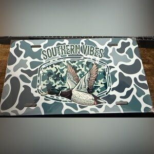 Southern Vibes Decorative License Plate - Green and White